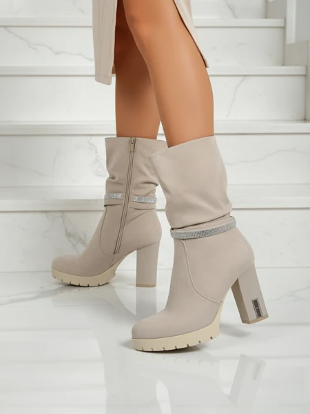 Matowe Damskie botki na słupku Ashen Bloom