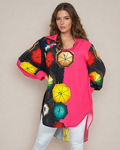 Royalfashion Wzorzysta damska tunika z printem