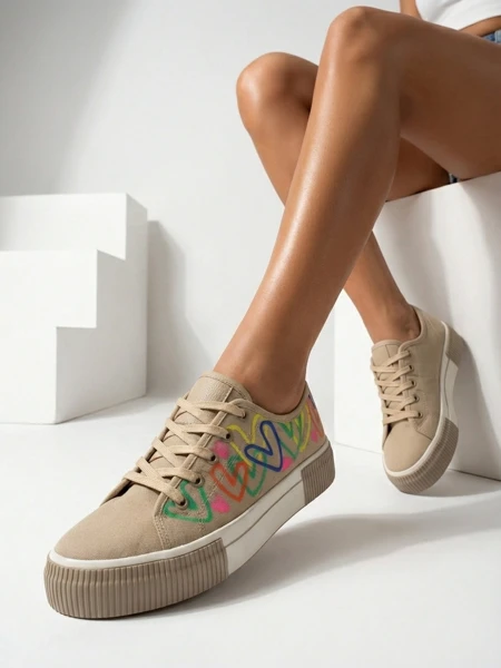 Royalfashion Trampki damskie z printem Sercess