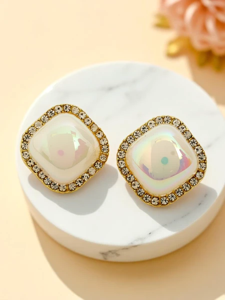 Royalfashion Klipsy kolczyki damskie z perełką Aurelia Perla