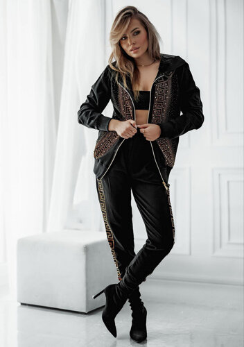 Royalfashion Damski komplet dresowy z cyrkoniami