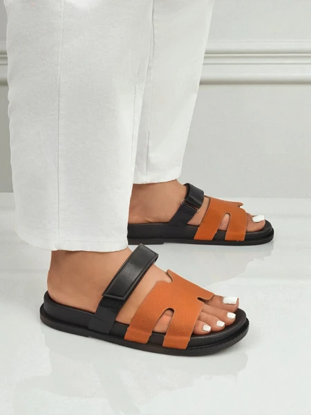 Royalfashion Klapki damskie z eko skóry FlexiComfi