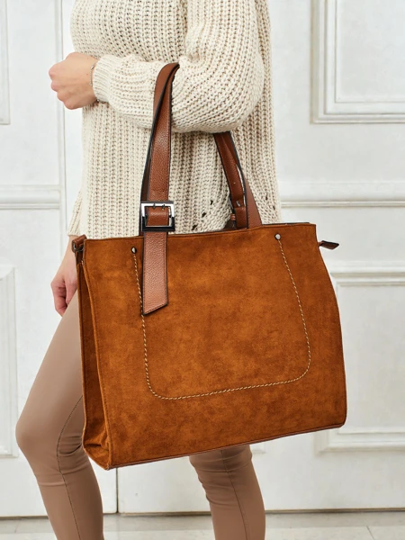 Torebka damska shopper eko zamszowa Daverna