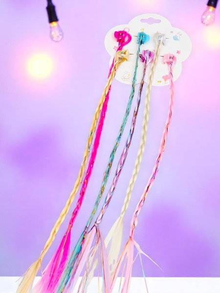 Royalfashion Kolorowe doczepiane warkoczyki ze spineczkami