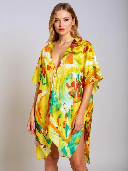 Royalfashion Pareo- Tunika letnia plażowa damska wzorzysta Wild Coast