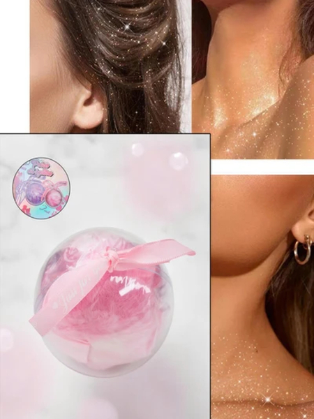 Rozświetlacz do twarzy w postaci miekkiej, puszystej kulki