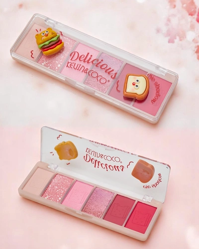 Kevin&Coco Paletka 6 cieni do powiek z brokatem Delicious