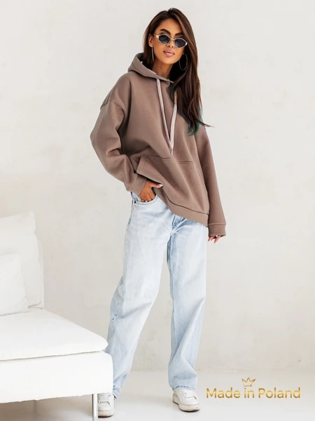 Жіноча Блуза Капусняк Leonida Коричнева з Довгим Рукавом