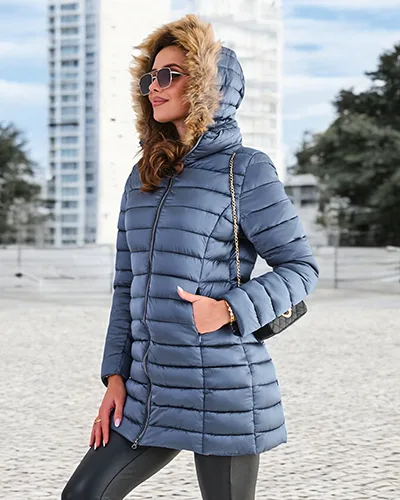 Royalfashion Damska pikowana kurtka zimowa