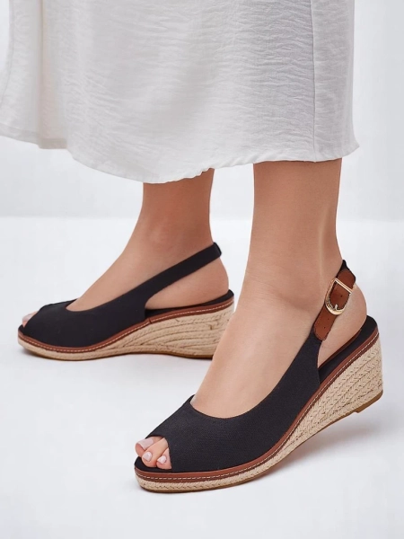 Royalfashion Damskie sandały na koturnie bez palca Tafenis