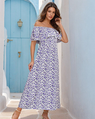 Royalfashion Sukienka damska midi a'la hiszpanka