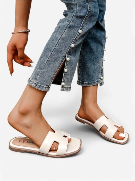 Royalfashion Damskie klapki na płaskiej podeszwie Eval