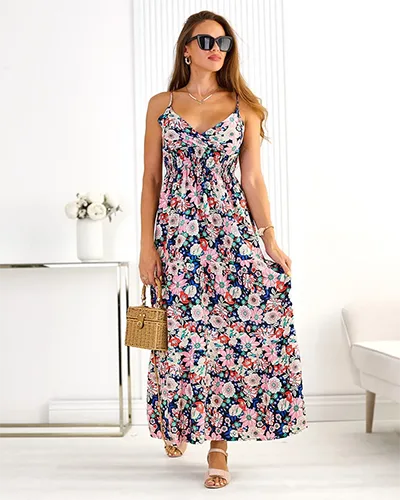 Royalfashion Bawełniana sukienka damska midi