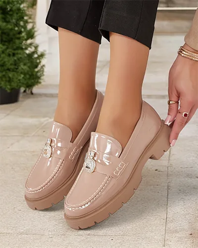 Royalfashion Mokasyny damskie lakierowane Bemies