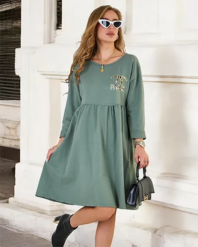 Royalfashion Damska sukienka tkaninowa