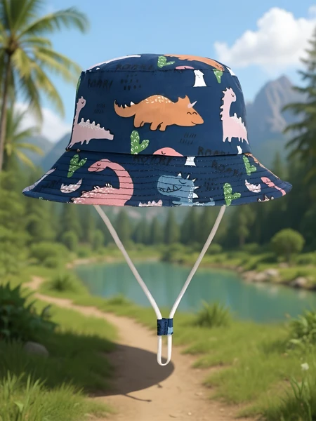 Royalfashion Dziecięcy Kapelusz typu Bucket "Wesołe Naszywki"