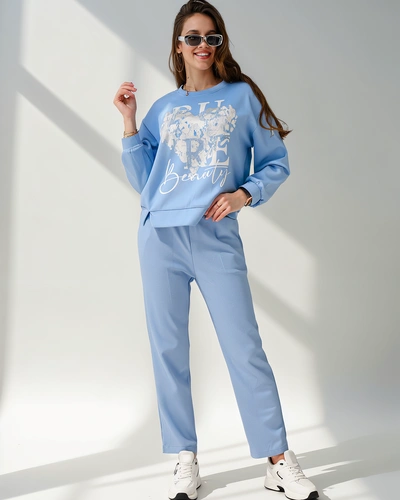 Royalfashion Wiskozowy damski komplet z printem