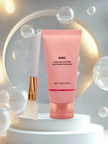 Maska do twarzy PDRN z kofeiną- nawilżająca, liftingująca z pędzelkiem na noc