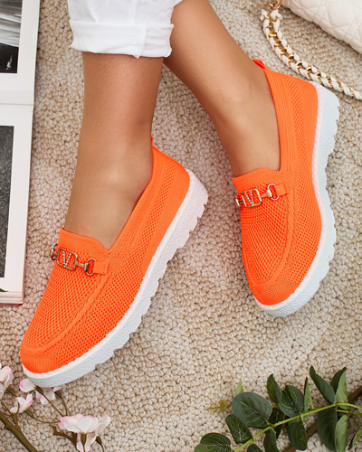 Royalfashion Жіночі тканинні мокасини із золотим декором Erticae