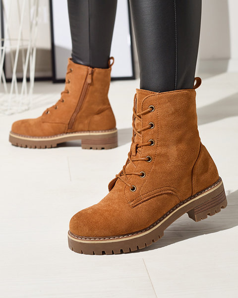 Royalfashion Brązowe damskie botki Priviea