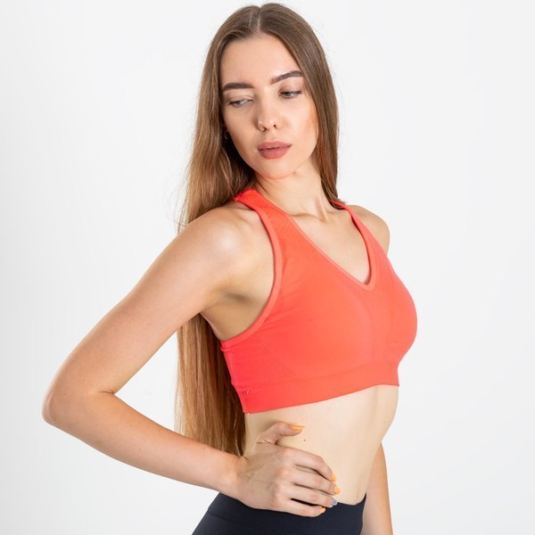 Royalfashion Pomarańczowy sportowy biustonosz damski
