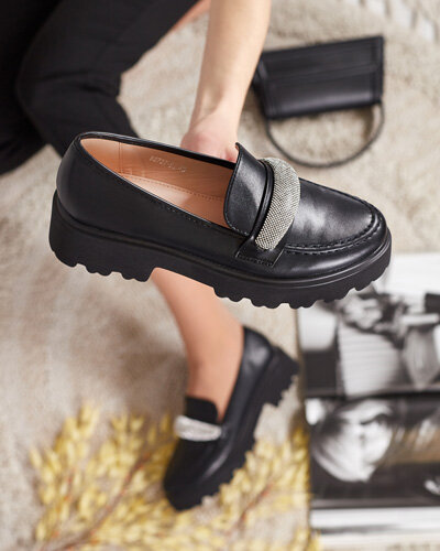 Royalfashion Mokasyny damskie z cyrkoniami Emerne