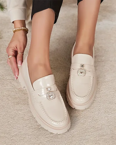 Royalfashion Mokasyny damskie lakierowane Bemies