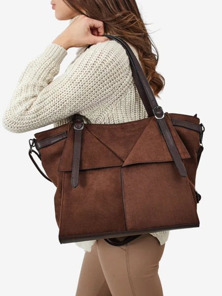 Torebka damska shopper eko zamszowa Daville