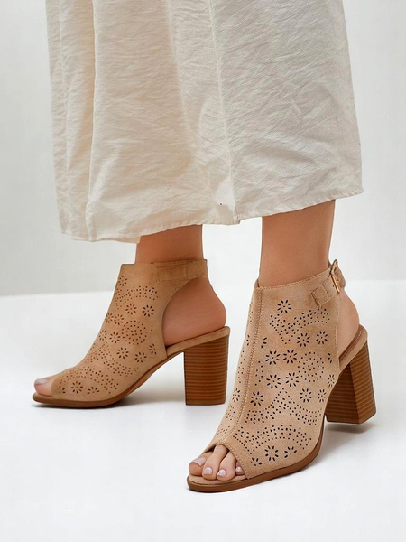 Royalfashion Damskie sandały na słupku ażurowe Abetle