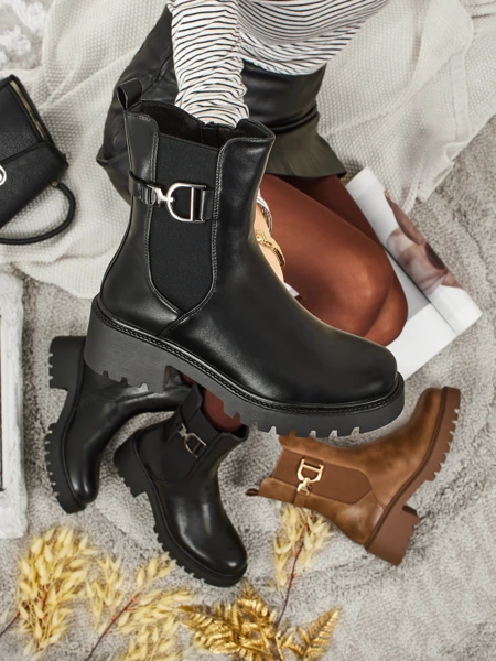 Wyższe botki damskie eko skórzane Ovella