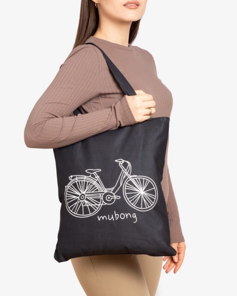 Royalfashion Materiałowa torba z białym nadrukiem