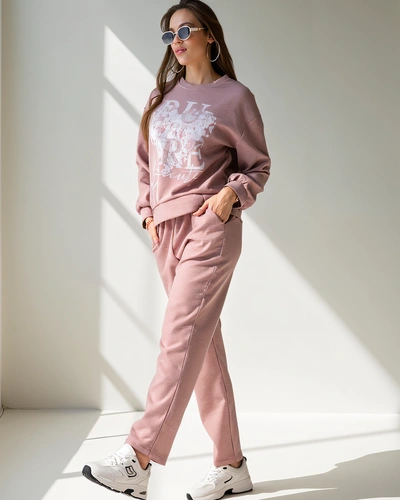 Royalfashion Wiskozowy damski komplet z printem