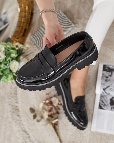 Royalfashion Mokasyny damskie lakierowane Deru