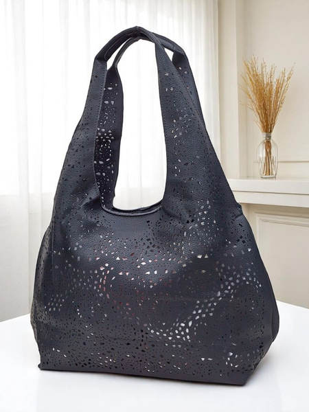 Royalfashion Duża torba shopper damska ażurowa Lira Lace