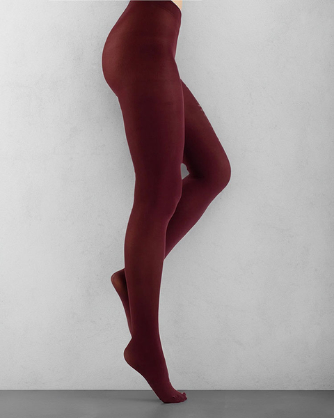 Royalfashion Bordowe ciepłe rajstopy damskie 1200 DEN