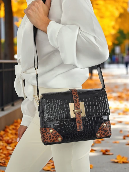 Royalfashion Lakierowana mała damska torebka z eko skóry WildGloss Tote