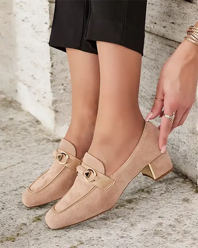 Royalfashion Eleganckie mokasyny damskie na niskim słupku Orino