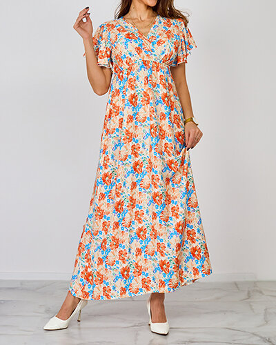 Royalfashion Damska sukienka midi w kwiaty