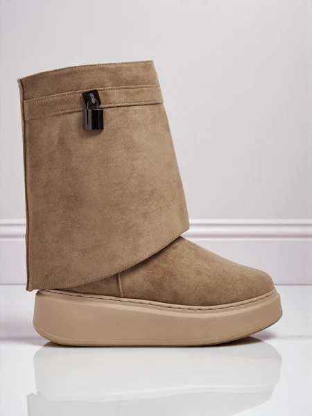 Krótkie buty a'la śniegowce damskie z dopinaną cholewką Elizze