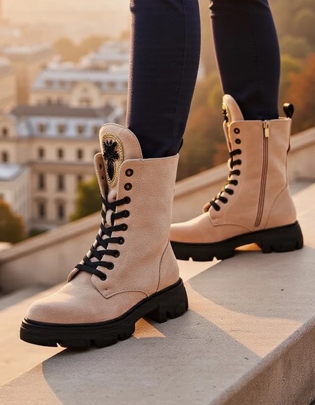 Royalfashion Eko-zamszowe damskie botki workery Moxox