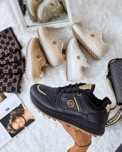 Royalfashion Ocieplane sneakersy damskie z futerkiem Boris