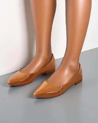 Royalfashion Damskie baleriny lakierowane Aramiese