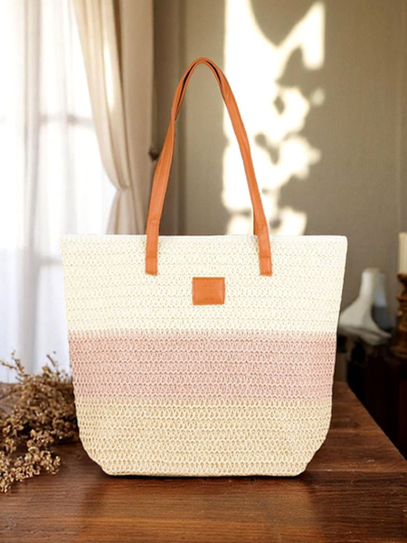 Royalfashion Duża słomiana torebka damska Bold Stripes