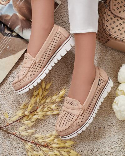 Royalfashion Ażurowe mokasyny damskie Leteller