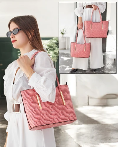 Royalfashion Podwójna lakierowana torebka damska z tłoczeniem