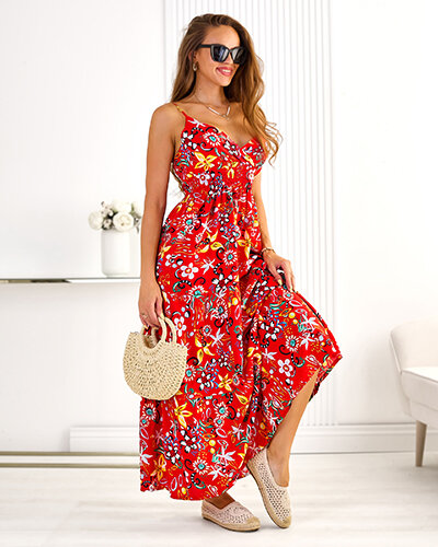 Royalfashion Bawełniana sukienka damska midi