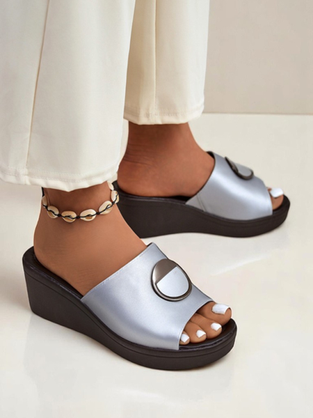 Royalfashion Damskie klapki na koturnie Elira