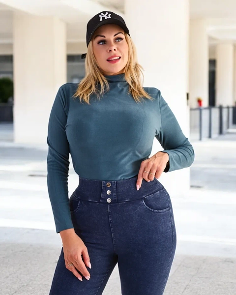 Royalfashion Zielony sweter typu półgolf