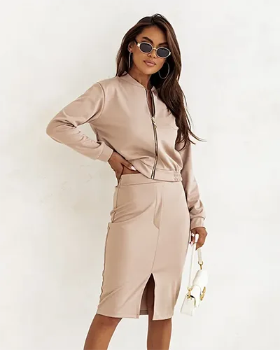 Royalfashion Casualowy damski komplet ze spódnicą