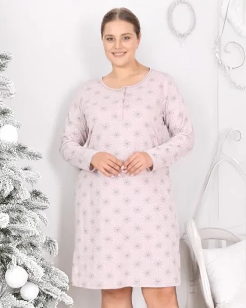 Royalfashion Bawełniana koszula nocna z printem PLUS SIZE